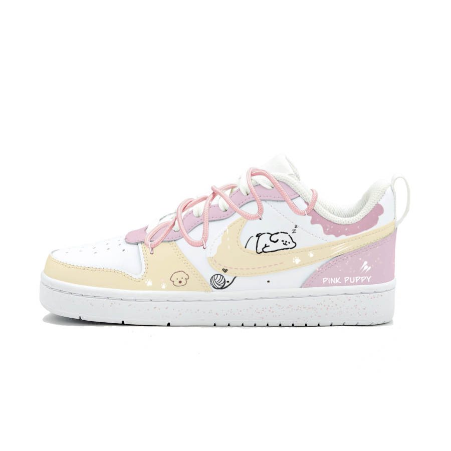 Nike Nike Court Borough Slip Resistant Cushioning Slip Resistant Cushioning Low top Skateboard Shoes Women's Yellow Pink