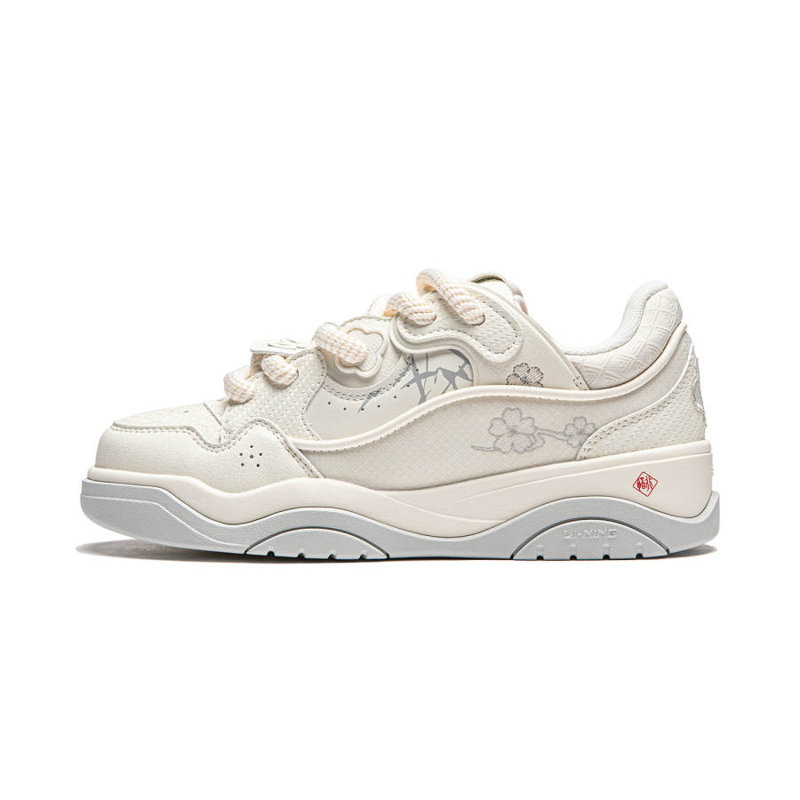 Li-Ning Li Ning Low top Skateboard Shoes Women's Ecru