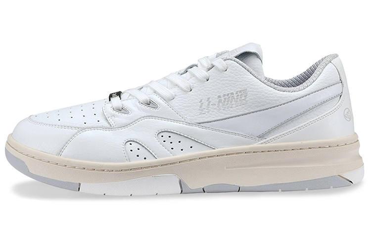 Li-Ning Li Ning Deluxe Low Synthetic Leather, Leather Wear resistant And Lightweight Low top Skateboard Shoes Women's Ecru