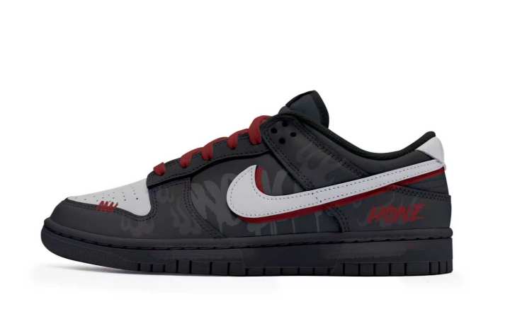 Nike Nike Dunk Abrasion Resistant Balance Low top Skateboard Shoes Unisex Black White Gray Red