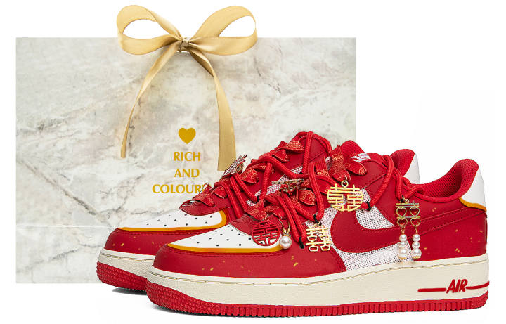Nike Nike Air Force 1 Low top Skateboard Shoes Unisex Red White