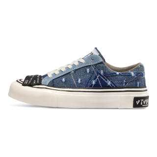VTVN Rock Slip Resistant Cushioning Abrasion Resistant Low top Skateboard Shoes Unisex Denim Blue