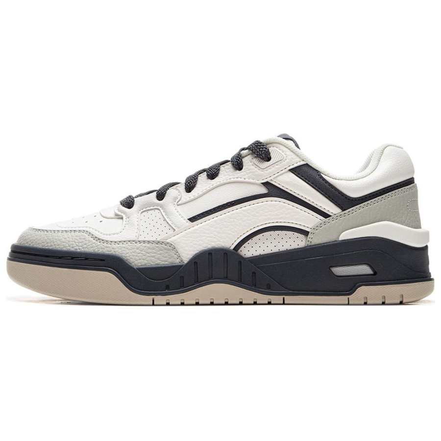 Li-Ning LiNing Moon White 2.0 Slip Resistant Cushioning Abrasion Resistant Breathable Low top Skateboard Shoes Men's Black Gray