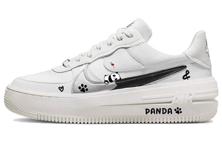 Nike Nike Air Force 1 Slip Resistant Cushioning Abrasion Resistant Low top Skateboard Shoes Women's White Silver