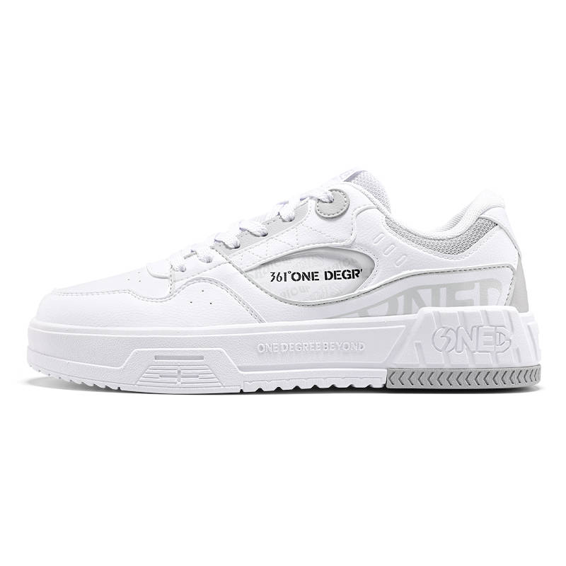 361° Slip Resistant Abrasion Resistant Low top Skateboard Shoes Men's White Gray