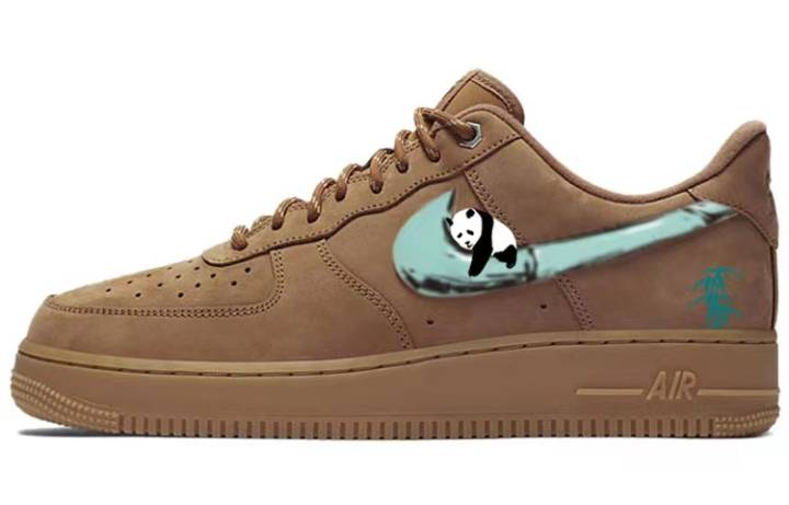 Nike Nike Air Force 1 Low top Skateboard Shoes Unisex Brown Green