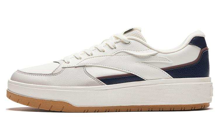 Anta Slip Resistant Abrasion Resistant Low top Skateboard Shoes Men's White Gray Blue