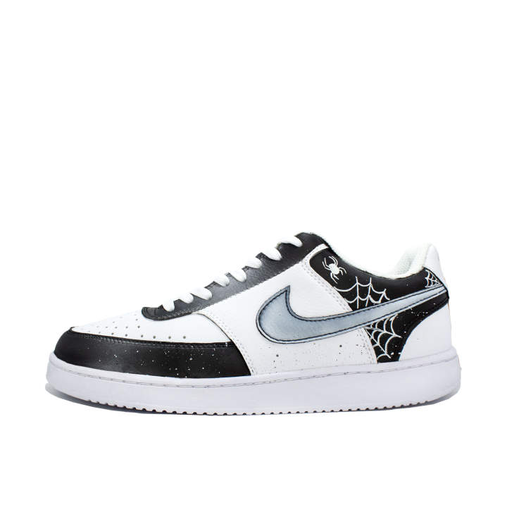 Nike Nike Court Vision Leather Cushioning Low top Skateboard Shoes Unisex Black White