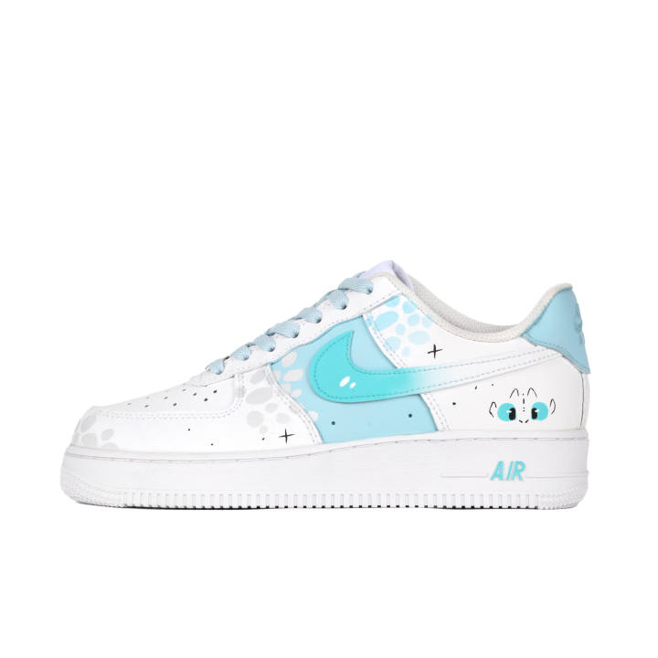 Nike Nike Air Force 1 Abrasion Resistant Slip Resistant Low top Skateboard Shoes Unisex Blue