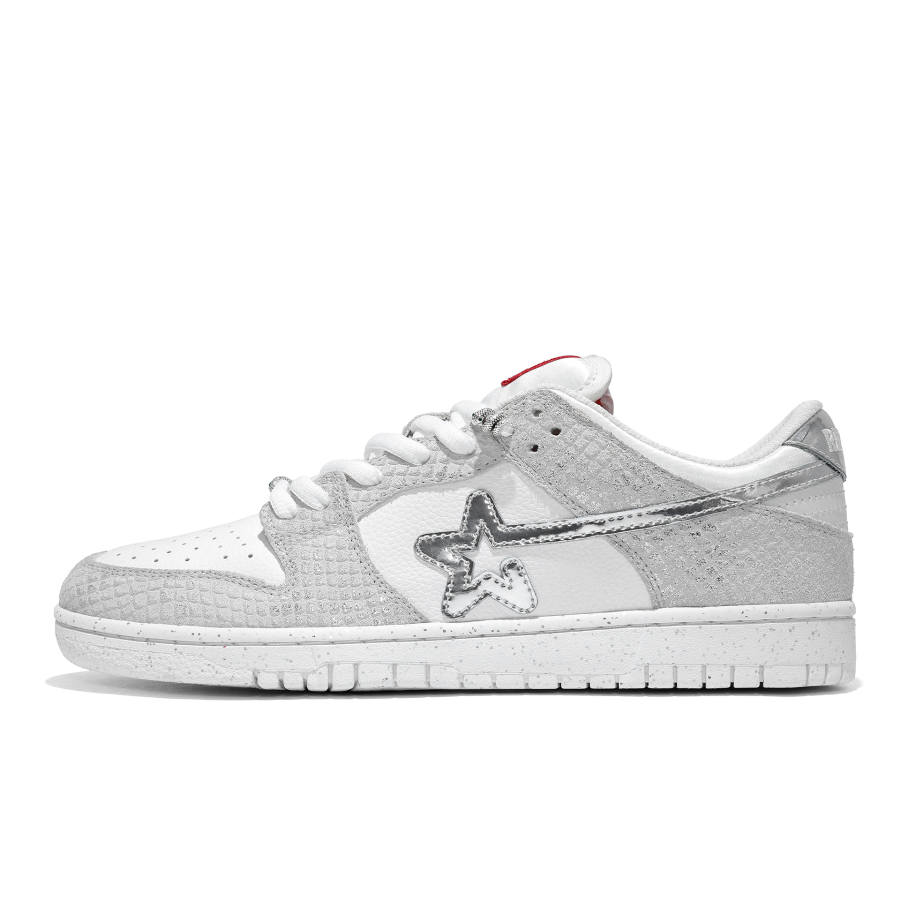RIPSTAR SKBD Low White Snake CNY Collection, Year Of The Snake Special Version Retro Sports Couple Shoes Low top