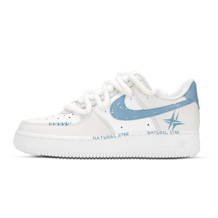 Nike Nike Air Force 1 Natural Little Twin Stars Abrasion Resistant Abrasion Resistant Low top Skateboard Shoes Unisex