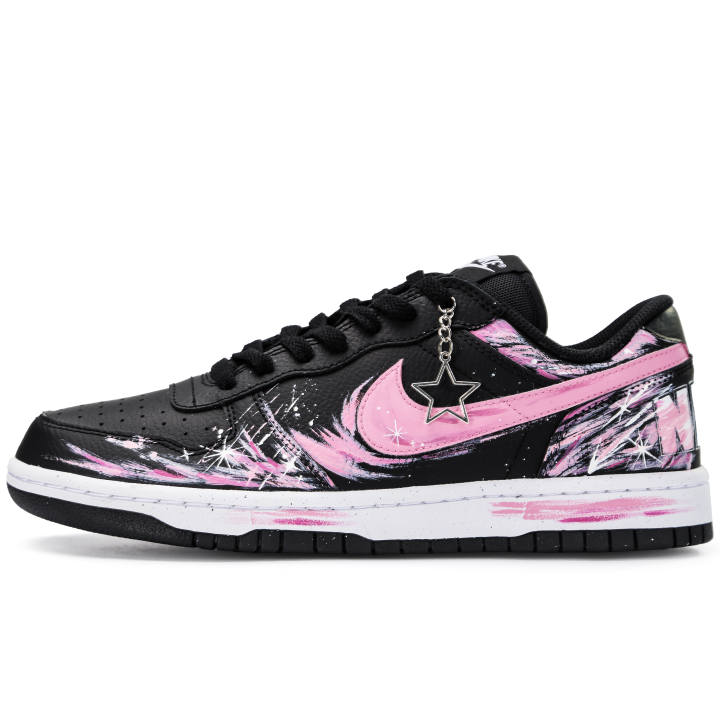 Nike Nike Big Fiery Star Trace Abrasion Resistant Low top Skateboard Shoes Men's Black