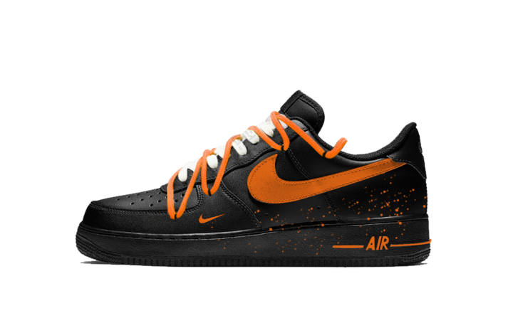 Nike Nike Air Force 1 Skateboard Shoes Unisex Low Top Black Orange