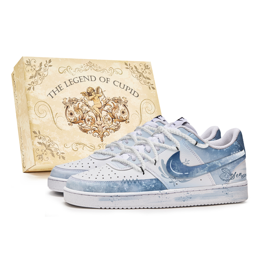 Nike Nike Court Vision P.M.S Box, Underwater World Slip Resistant Abrasion Resistant Low top Skateboard Shoes Men's