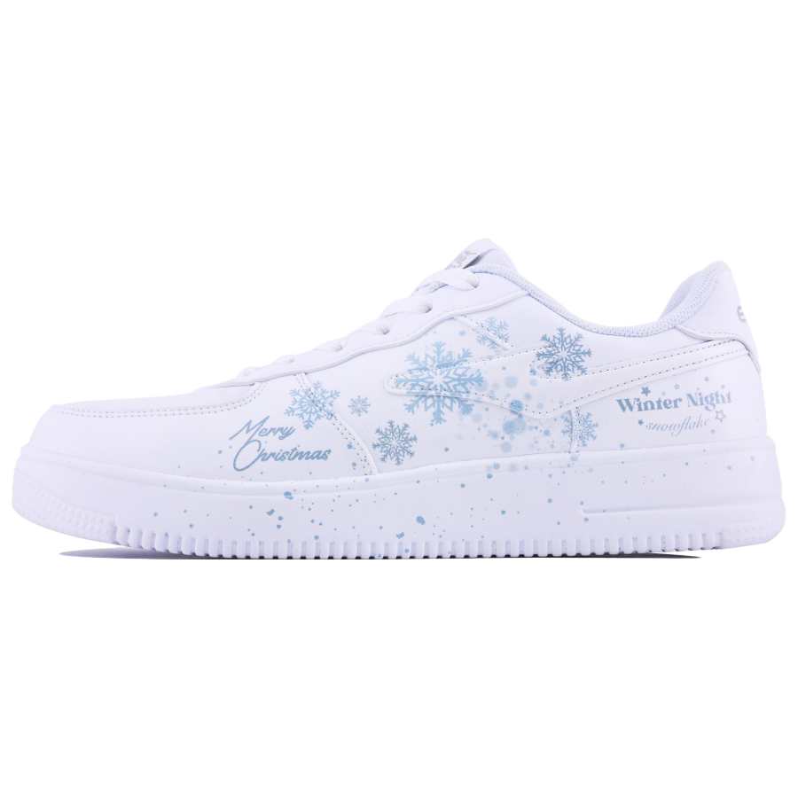 Erke Skateboard Abrasion Resistant Breathable Abrasion Resistant Breathable Low top Skateboard Shoes Men's White Blue