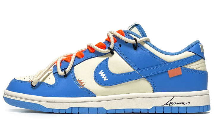 Nike Nike Dunk Blue Orange Pulse Abrasion Resistant Low top Skateboard Shoes Unisex Orange Blue