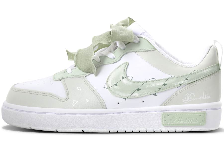 Nike Nike Court Borough Spring Field Flowers Leather Slip Resistant Abrasion Resistant Low top Skateboard Shoes GS