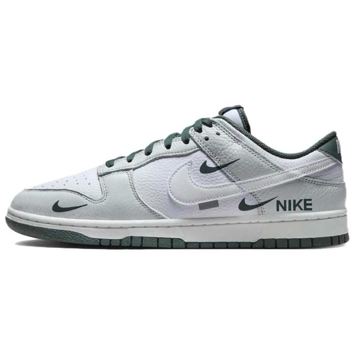 Nike Nike Dunk Slip Resistant Abrasion Resistant Low top Skateboard Shoes Men's White Gray Green