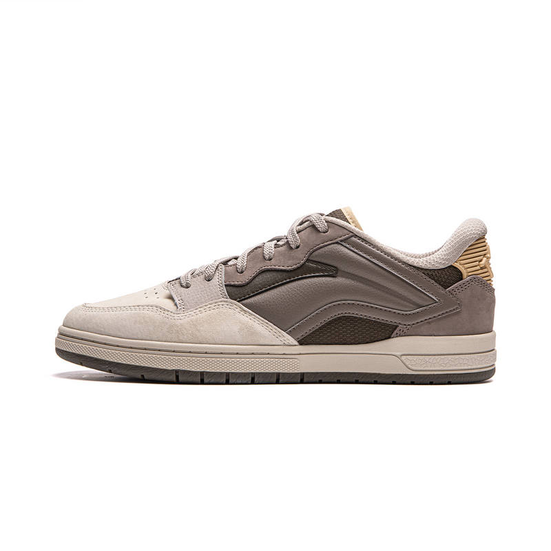 Li-Ning Li Ning Slip Resistant Abrasion Resistant Low top Skateboard Shoes Men's Brown Gray