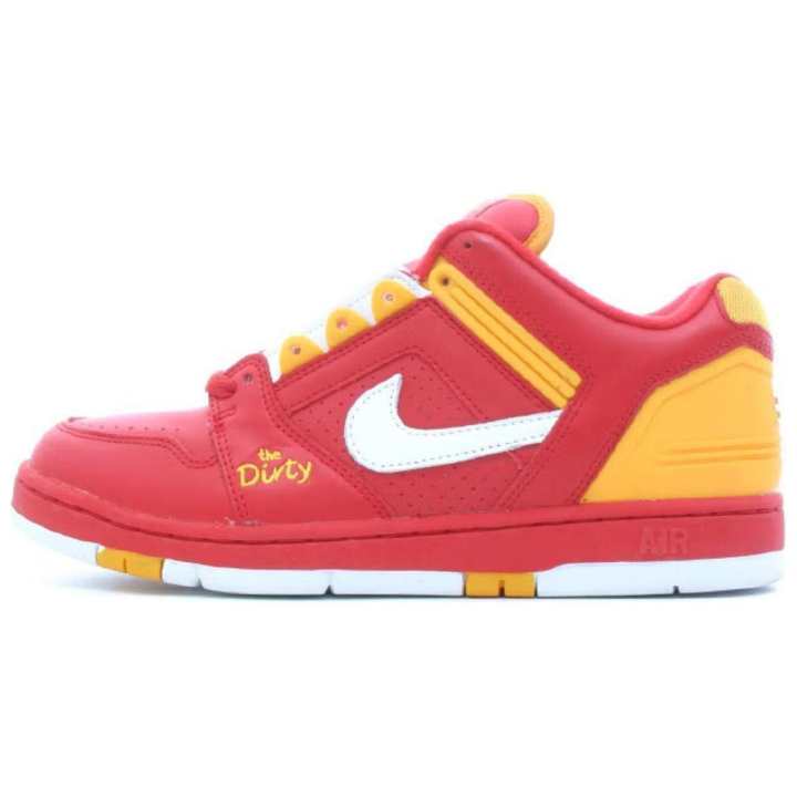 Nike Nike Air Force 2 Low Cushioning Low top Skateboard Shoes Unisex Red Yellow