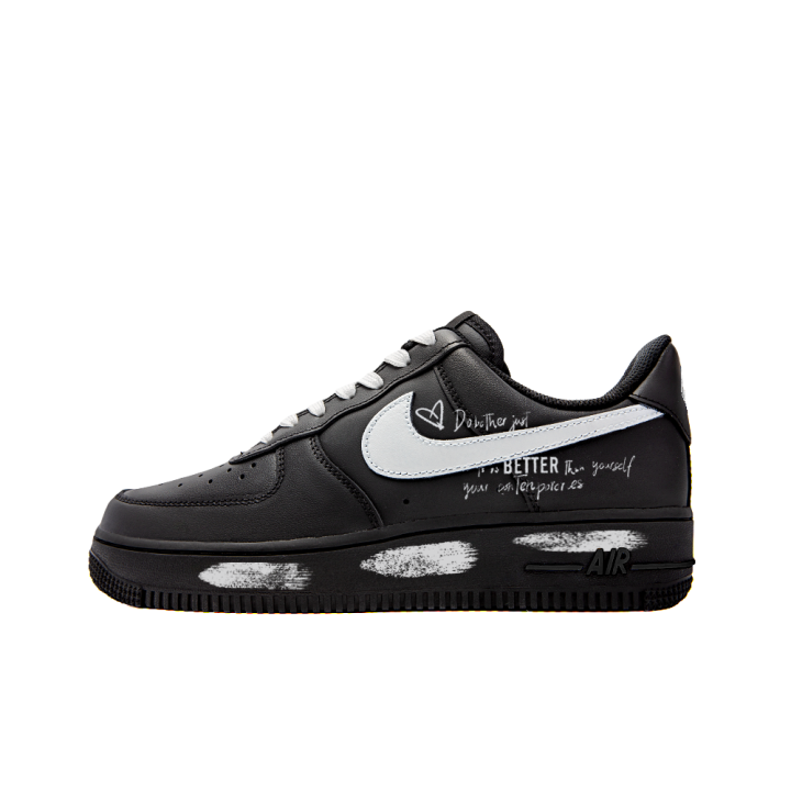 Nike Nike Air Force 1 Abrasion Resistant Low top Skateboard Shoes Unisex Black