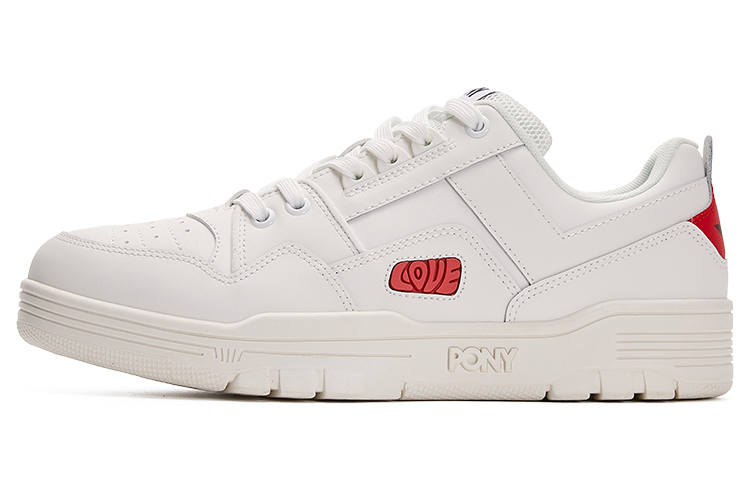 Pony Pony Reverse Low top Skateboard Shoes Unisex White Red