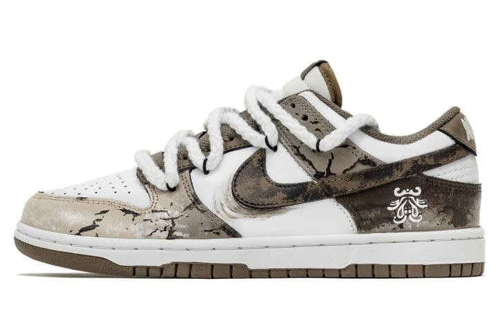 Nike Nike Dunk Si Liu Ba, Earth Walk Leather Coverage Abrasion Resistant Low top Skateboard Shoes Men's Brown
