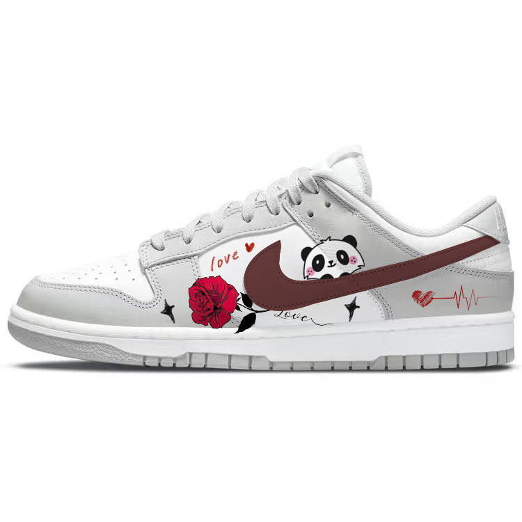 Nike Nike Dunk Cushioning, Wear Resistant Low top Skateboard Shoes Men's White Gray