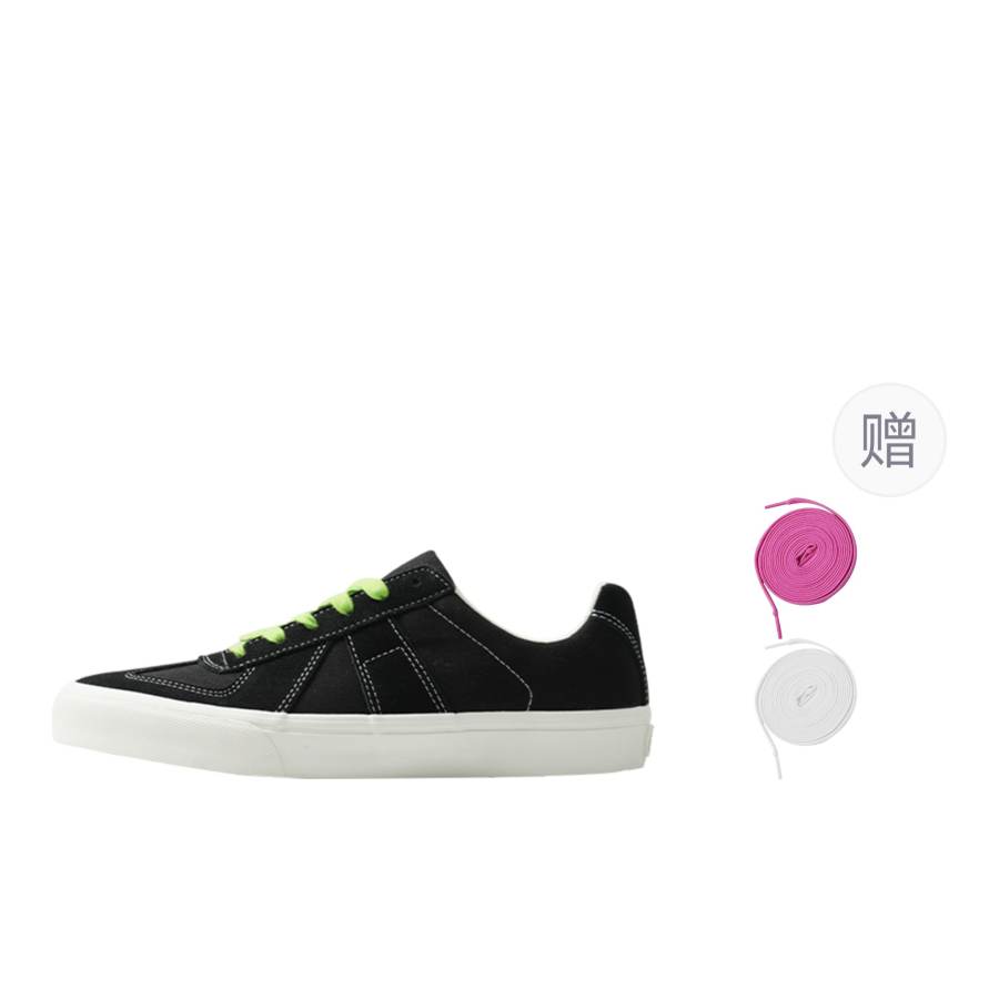 GOLUCK American Vintage Coverage Cushioning Abrasion Resistant Low top Skateboard Shoes Unisex Black