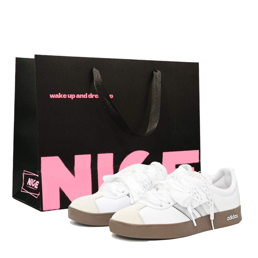 Adidas Adidas Neo VL COURT 2.0 Silver Lace Box Artificial Leather Abrasion Resistant Low top Skateboard Shoes Unisex