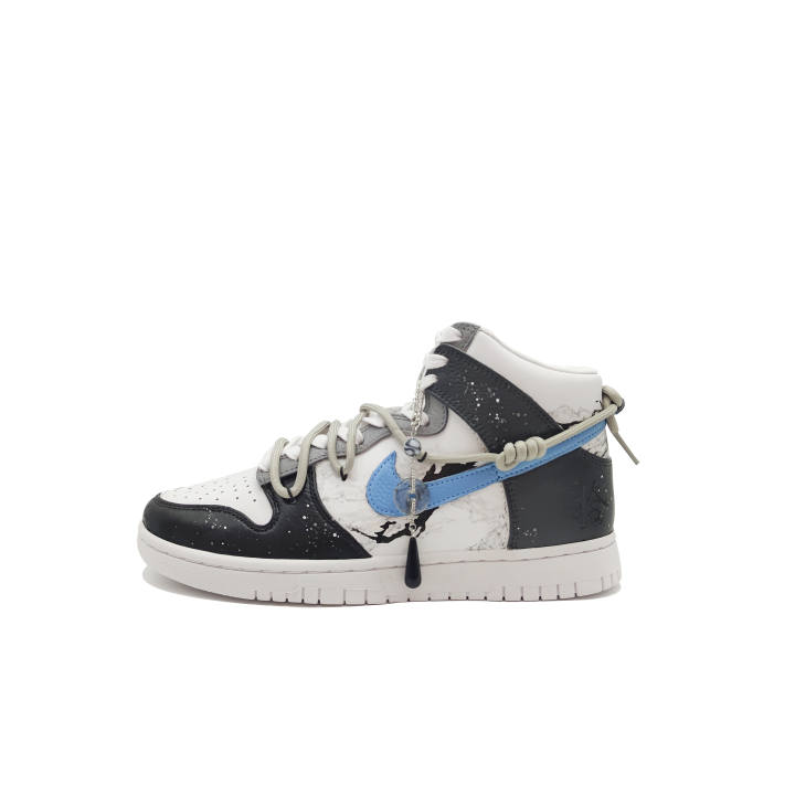 Nike Nike Dunk High Coverage Slip Resistant And Abrasion Resistant High top Skateboard Shoes Unisex Black