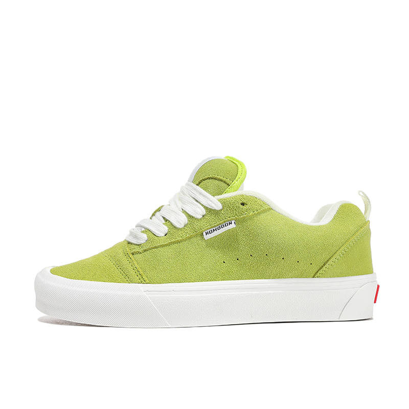 HOMDOON Coverage Slip Resistant Coverage Slip Resistant Low top Skateboard Shoes Unisex Apple Green