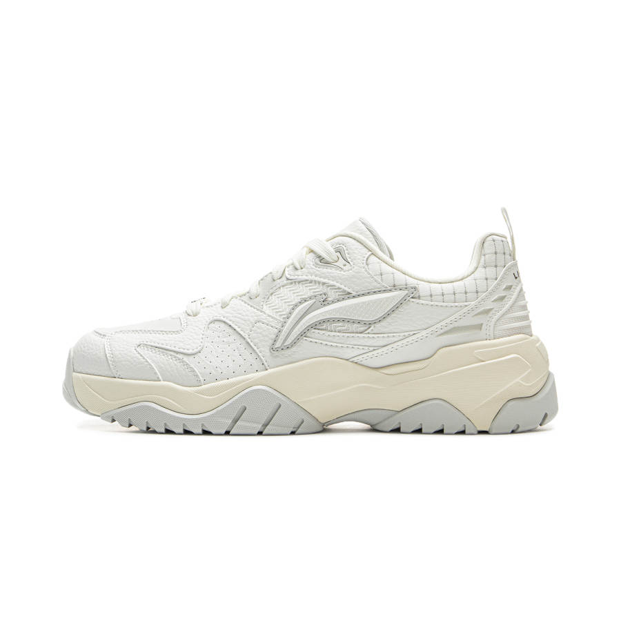 Li-Ning LiNing Tianji 3 Slip Resistant Cushioning Abrasion Resistant Lightweight Low Top Skateboard Shoes Men's Champagne White