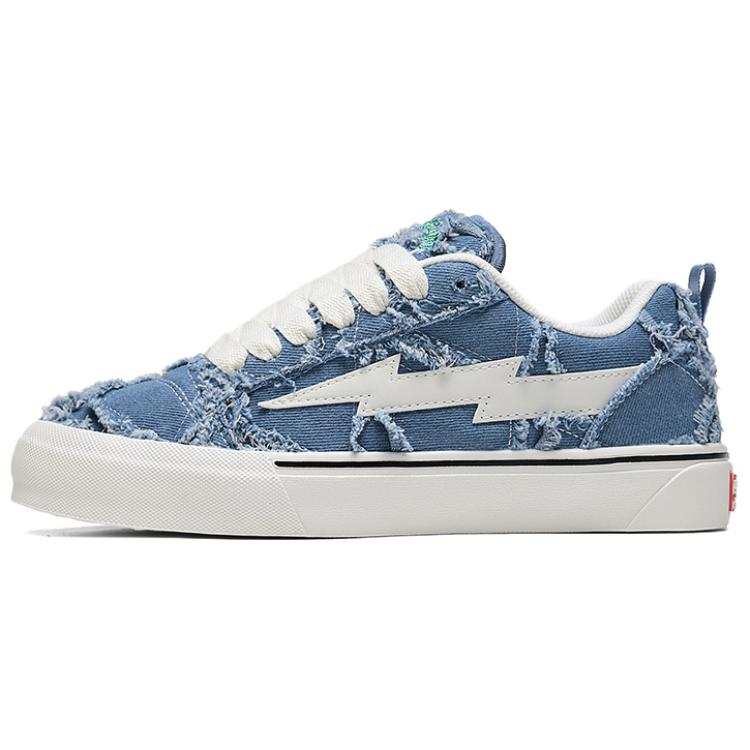 FZFA Lightning Storm Wear resistant And Lightweight Low top Skateboard Shoes Unisex Denim Blue
