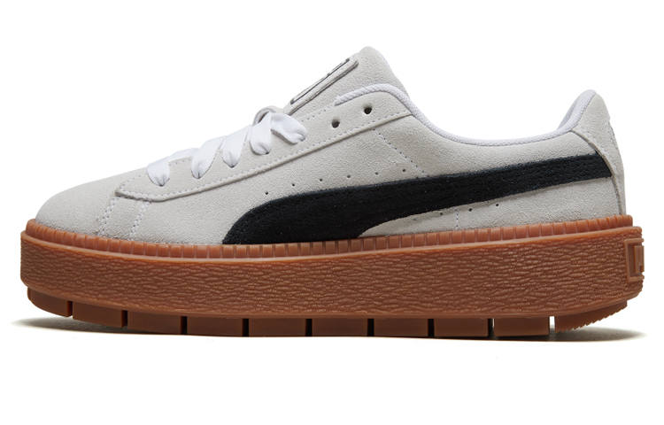 PUMA Platform Trace Height Increasing Low top Skateboard Shoes Women's White Black