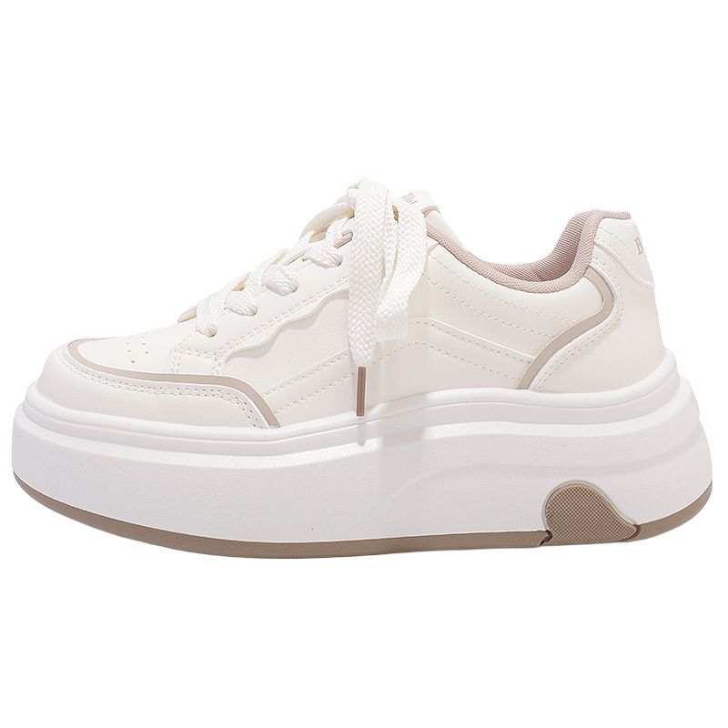 JIONGSEN Artificial Leather Slip Resistant Abrasion Resistant Low top Skateboard Shoes Women's Beige