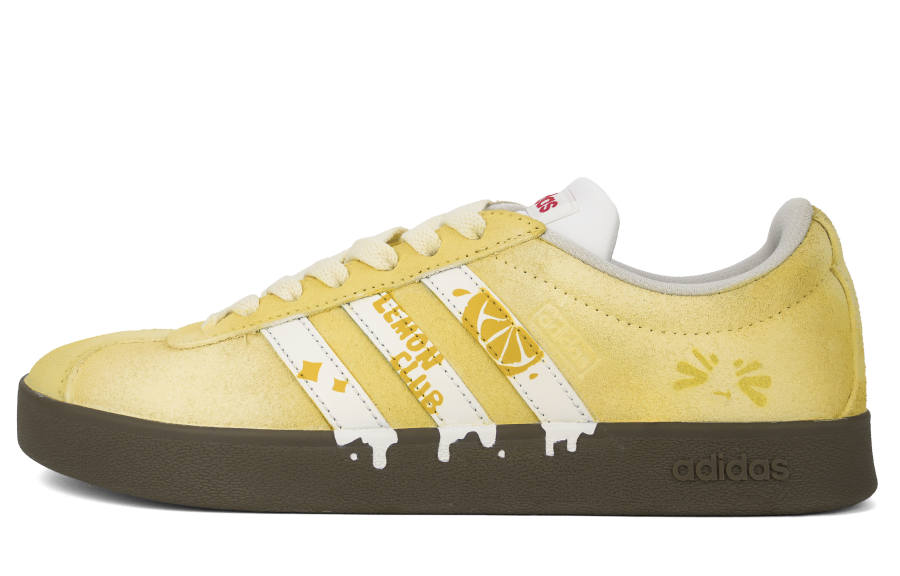 Adidas Adidas VL COURT 2.0 Star Lemon Cushioning, Wear Resistant Low top Skateboard Shoes Women's Yellow White