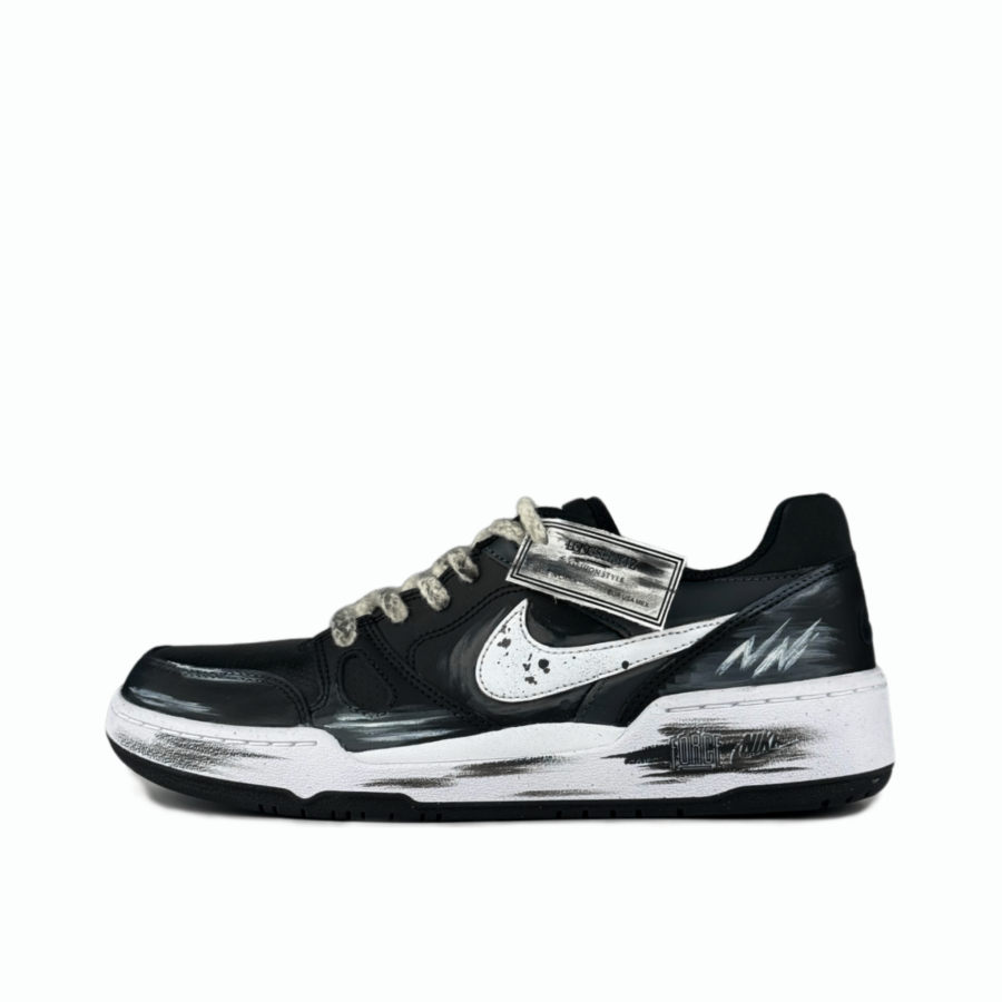 Nike Nike Full Force Lightning Dash Leather Abrasion Resistant Abrasion Resistant Low top Skateboard Shoes Men's Black