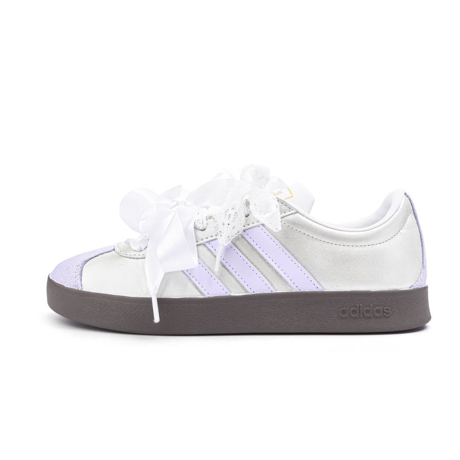 Adidas Neo VL Court 2.0 Slip Resistant Low top Skateboard Shoes Unisex Silver Pink