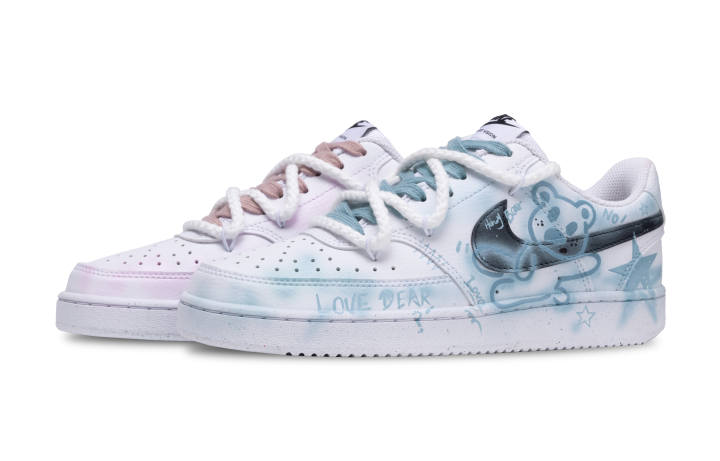 Nike Nike Court Vision 1 Low top Skateboard Shoes Men's Blue Pink Mismatched