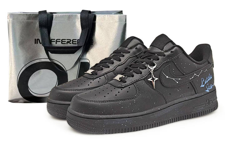 Nike Nike Air Force 1 Coverage Abrasion Resistant Low top Skateboard Shoes Unisex Black