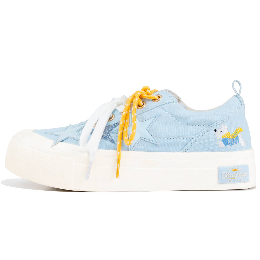 KAALIXTO West Highland Spring Journal Breathable Height Increasing Canvas Shoes Unisex Sky Blue