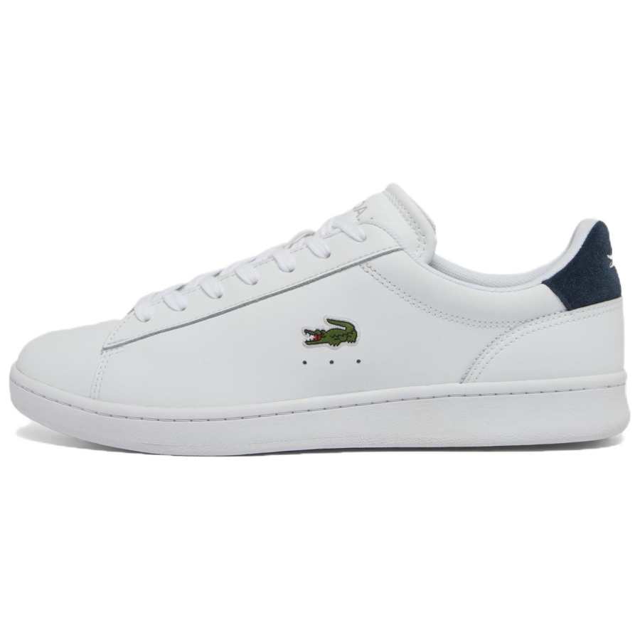 LACOSTE Carnaby Set Leather Low top Skateboard Shoes Men's White Blue