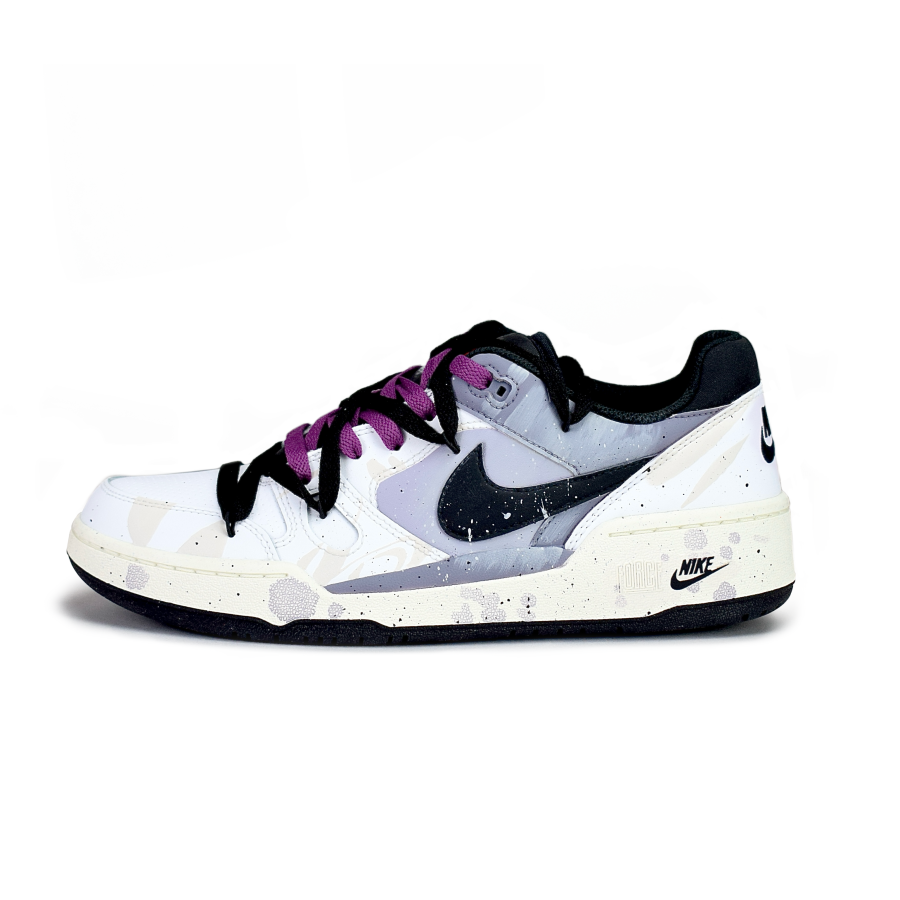 Nike Nike Full Force Abrasion Resistant Low top Skateboard Shoes Men's Black White Purple
