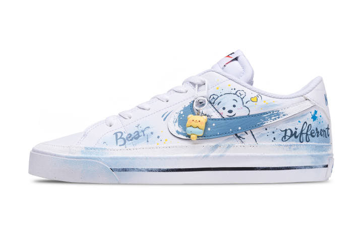 Nike Nike Court Legacy Fun Bear Slip Resistant And Breathable Low top Skateboard Shoes Men's Light Blue
