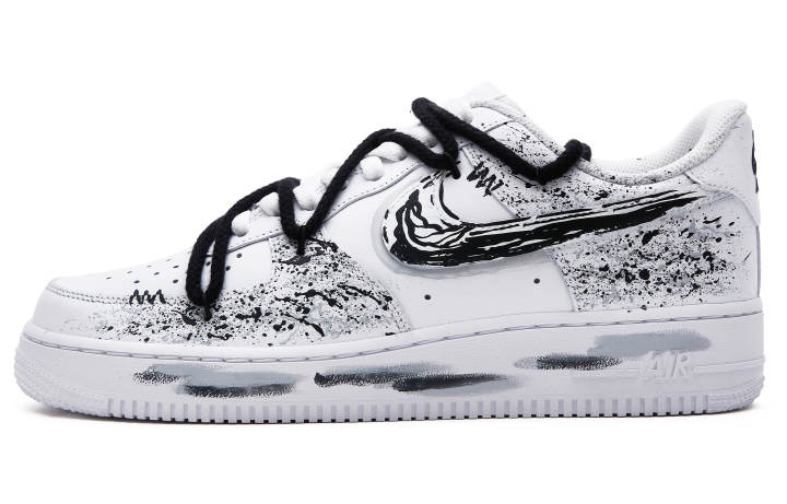 Nike Nike Air Force 1 Slip Resistant Abrasion Resistant Low top Skateboard Shoes Unisex White Gray