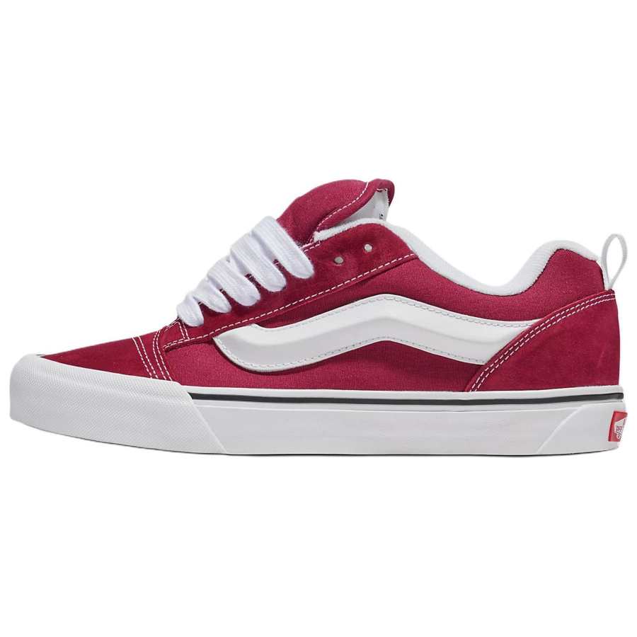 Vans Knu Skool Canvas, Suede Low top Skateboard Shoes Unisex Red White