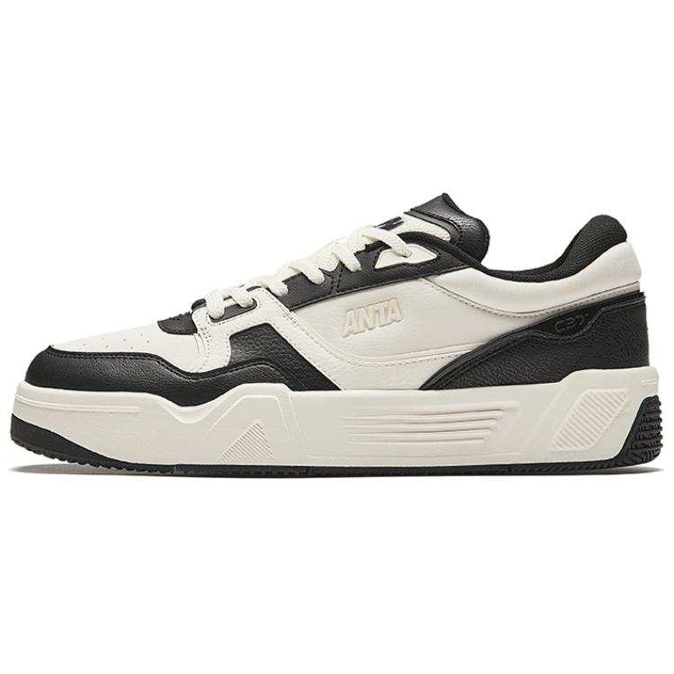 Anta Abrasion Resistant Low top Skateboard Shoes Men's White Black