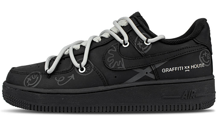 Nike Nike Air Force 1 Abrasion Resistant Abrasion Resistant Low top Skateboard Shoes Unisex Black