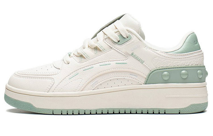 Li-Ning Li Ning Lightweight Abrasion Resistant Low top Skateboard Shoes Women's White Green